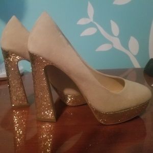 Gold Glitter 5" Elle Heels
